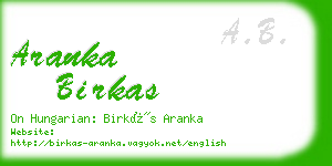 aranka birkas business card